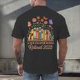 A New Chapter Begins Retired 2025 Books Flowers Men's Back Print T-Shirt