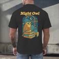 Night Owl Cozy Reading Tea Coffee Lover Bookworm Cute Men's Back Print T-Shirt Night Owl Cozy Reading Tea Coffee Lover Bookworm Cute Men's Back Print T-Shirt