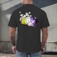 Non-Binary Book Lover Nonbinary Daisy LGBT Reading Pride Men's Back Print T-Shirt