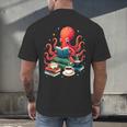 Octopus Reading Books Tea Coffee Men's Back Print T-Shirt