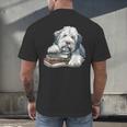 Old English Sheepdog Books Reading Dog Breed Graphic Men's Back Print T-Shirt