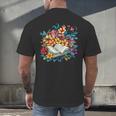 Open Book With Colorful Floral Reading Magic Men's Back Print T-Shirt