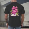 Orchids Flowers Book Floral Men's Back Print T-Shirt Orchids Flowers Book Floral Men's Back Print T-Shirt