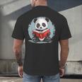 Panda With Book For Reading Enthusiasts Men's Back Print T-Shirt Panda With Book For Reading Enthusiasts Men's Back Print T-Shirt