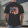Patriotic German Shepherd Dog Books Baseball American Flag Men's Back Print T-Shirt Patriotic German Shepherd Dog Books Baseball American Flag Men's Back Print T-Shirt