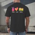 Peace Love Books Reader Librarian Library Book Men's Back Print T-Shirt Peace Love Books Reader Librarian Library Book Men's Back Print T-Shirt