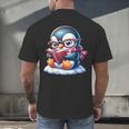 Penguin Reading a Book Animal Men's Back Print T-Shirt