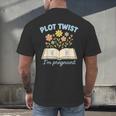 Plot Twist I'm Pregnant Literary Pregnancy Announcement Book Men's Back Print T-Shirt