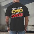 Powered By Comics And Snacks Comic Book Lover Men's Back Print T-Shirt