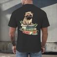 Pug Dog Reading Book Coffee Read Books Be Kind Stay Weird Men's Back Print T-Shirt Pug Dog Reading Book Coffee Read Books Be Kind Stay Weird Men's Back Print T-Shirt
