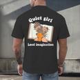 Quiet Girl Loud Imagination Book Lover Bookworm Reader Men's Back Print T-Shirt Quiet Girl Loud Imagination Book Lover Bookworm Reader Men's Back Print T-Shirt