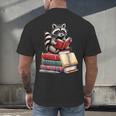 Raccoon Reading Books Matching Bookworm Readers Librarian Men's Back Print T-Shirt Raccoon Reading Books Matching Bookworm Readers Librarian Men's Back Print T-Shirt