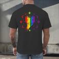 Rainbow Book With Stars And Moon Phases Gay Pride LGBT Men's Back Print T-Shirt Rainbow Book With Stars And Moon Phases Gay Pride LGBT Men's Back Print T-Shirt