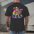 Rainbow Pride Bigfoot Reading Book With Heart Glasses Men's Back Print T-Shirt Rainbow Pride Bigfoot Reading Book With Heart Glasses Men's Back Print T-Shirt