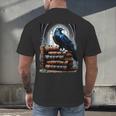 Raven On A Stack Of Books Wisdom Of Odin Men's Back Print T-Shirt