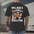 Well Read & Slightly Feral Raccoon Book Lover Graphic Men's Back Print T-Shirt Well Read & Slightly Feral Raccoon Book Lover Graphic Men's Back Print T-Shirt