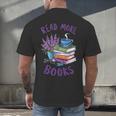 Read More Books Floral Book Reader Art Reading Lover Quote Men's Back Print T-Shirt
