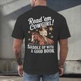 Read 'Em Cowgirl Saddle Up With A Good Book Rodeo Bookworm Men's Back Print T-Shirt