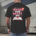 Read Your Heart Out Valentines Day Reading Book Kids Teacher Men's Back Print T-Shirt Read Your Heart Out Valentines Day Reading Book Kids Teacher Men's Back Print T-Shirt