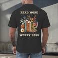 Read More Worry Less Book Lovers Motivational Quote Bookish Men's Back Print T-Shirt Read More Worry Less Book Lovers Motivational Quote Bookish Men's Back Print T-Shirt