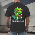 Readasaurus Reading Dinosaur Book Reader Bookworm Men's Back Print T-Shirt