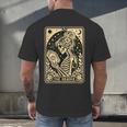 The Reader Tarot Card Book Lover Skeleton Reading Book Men's Back Print T-Shirt