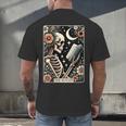 The Reader Tarot Card Skeleton Reading Book Bookworm Bookish Men's Back Print T-Shirt