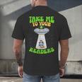 Take Me To Your Readers Alien Book Reading Bookaholic Men's Back Print T-Shirt