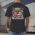 Reading Book Lover School Librarian Hooray It's Library Day Men's Back Print T-Shirt