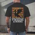 Reading Dragon Easily Distracted By Dragons And Books Men's Back Print T-Shirt Reading Dragon Easily Distracted By Dragons And Books Men's Back Print T-Shirt