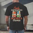 Reading Gnomes Cute Easily Distracted By Books And Gnomes Men's Back Print T-Shirt Reading Gnomes Cute Easily Distracted By Books And Gnomes Men's Back Print T-Shirt