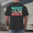 Reading Is My Jam Book Lover Bookworm Teacher Library Reader Men's Back Print T-Shirt