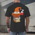 Reading Lover Book Graphic Gnome Men's Back Print T-Shirt Reading Lover Book Graphic Gnome Men's Back Print T-Shirt