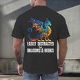 Reading Lover Easily Distracted By Dragons And Books Dragon Men's Back Print T-Shirt