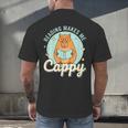 Reading Makes Me Cappy Bookworm Capybara Book Reading Men's Back Print T-Shirt
