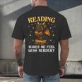 Reading Makes Me Feel Less Murdery Book Dragon Men's Back Print T-Shirt Reading Makes Me Feel Less Murdery Book Dragon Men's Back Print T-Shirt