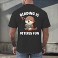 Reading Is Otterly Fun Otter Bookworm Book Lover Librarian Men's Back Print T-Shirt