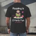Reading Is Otterly Fun Sea Otter Book Loving Librarian Men's Back Print T-Shirt Reading Is Otterly Fun Sea Otter Book Loving Librarian Men's Back Print T-Shirt
