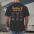 Reading Is Self Care Mental Health Read More Book Men's Back Print T-Shirt Reading Is Self Care Mental Health Read More Book Men's Back Print T-Shirt