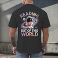 Reading Is Out Of This World Space Book Lover Men's Back Print T-Shirt Reading Is Out Of This World Space Book Lover Men's Back Print T-Shirt