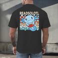 Readsolotl Blue Kawaii Axolotl Book Lover Reading Retro Men's Back Print T-Shirt Readsolotl Blue Kawaii Axolotl Book Lover Reading Retro Men's Back Print T-Shirt