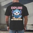 Readsolotl Kawaii Axolotl Book Lover Reading Men's Back Print T-Shirt Readsolotl Kawaii Axolotl Book Lover Reading Men's Back Print T-Shirt