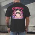 Readsolotl Pink Kawaii Axolotl Book Lover Reading Men's Back Print T-Shirt Readsolotl Pink Kawaii Axolotl Book Lover Reading Men's Back Print T-Shirt