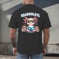 Readsolotl Pink Kawaii Axolotl Read Book Lover Reading Men's Back Print T-Shirt