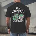 Real Zombies Read Books Zombie Men's Back Print T-Shirt
