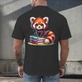 Red Panda Books Lover Reading Bookworm Men's Back Print T-Shirt