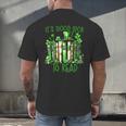 Retro Book Lucky Reading Teacher St Patrick's Day -Adults Small Cotton Blend Polyester Blend Short Sleeve Men's Back Print T-Shirt