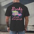 Retro Books Are My Love Language Valentine Book Lovers Men's Back Print T-Shirt