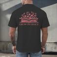 Retro Grow In Grace Wildflower Book Christian Bible Verse Men's Back Print T-Shirt