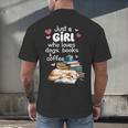 Retro Just A Girl Who Love Dogs Books And Coffee Bookworm Men's Back Print T-Shirt